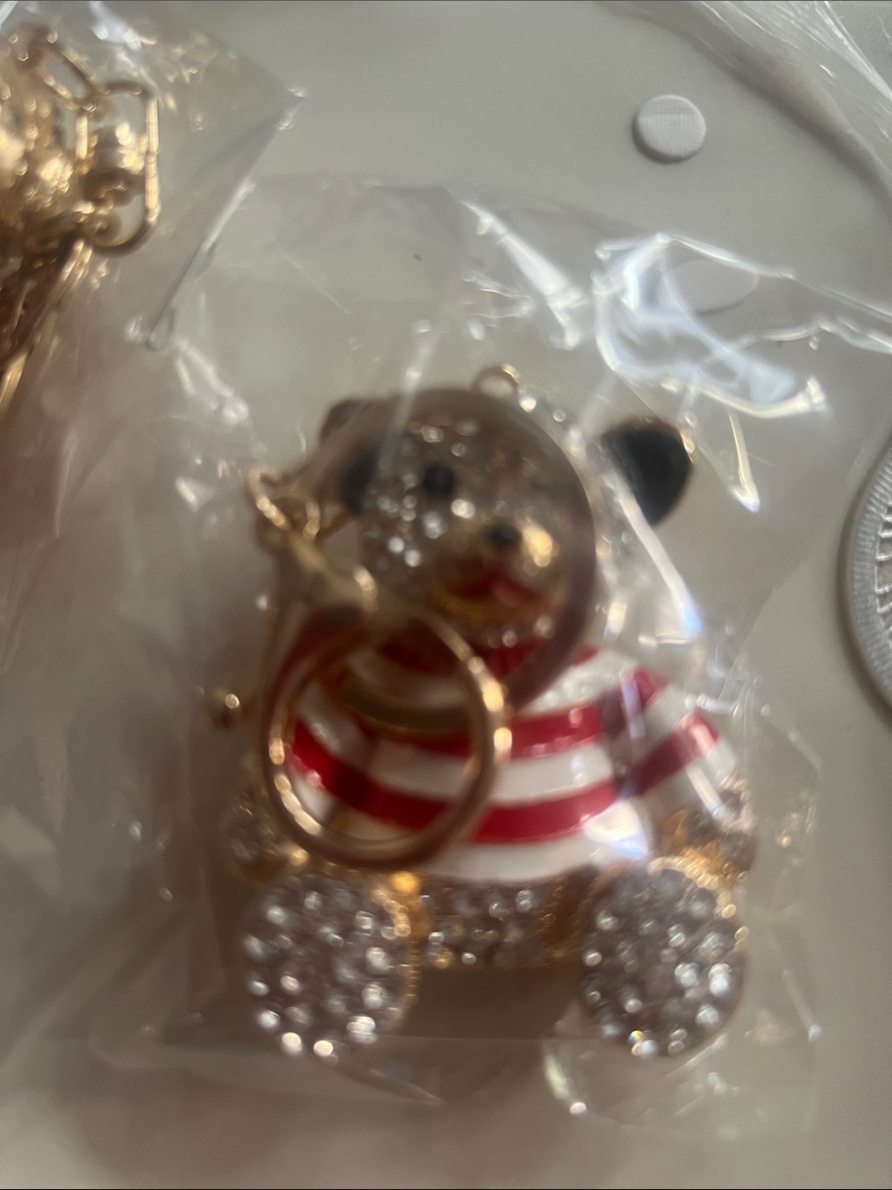 Crystal Teddy Bear Keychain - Picture 3 of 4